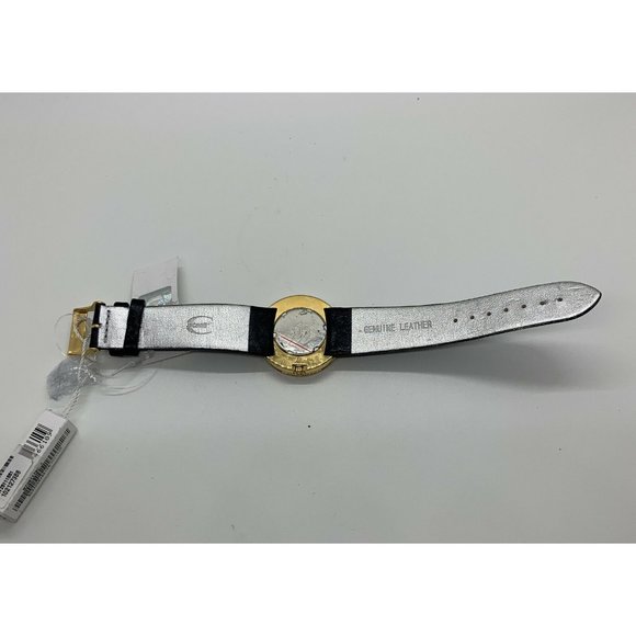 Just Cavalli Analog Golden Dial Women\'s Watch - R725111551 w/ Black Leather Band